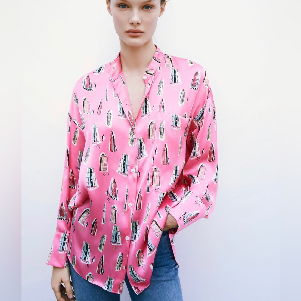 Zara Flowy Printed Top